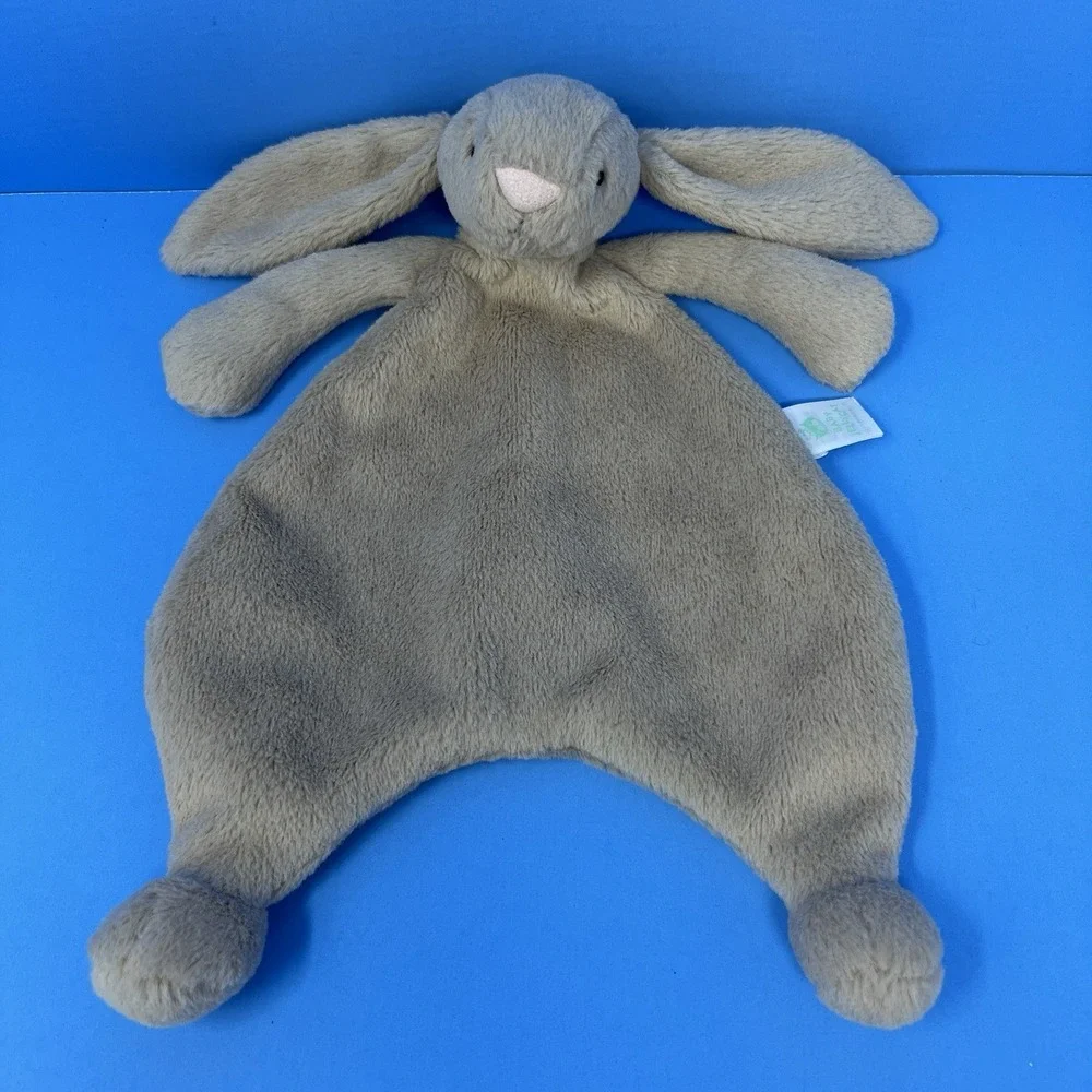 Jellycat Baby Bunny Lovey Tan Plush Security Blanket Soft Stuffed Animal Toy